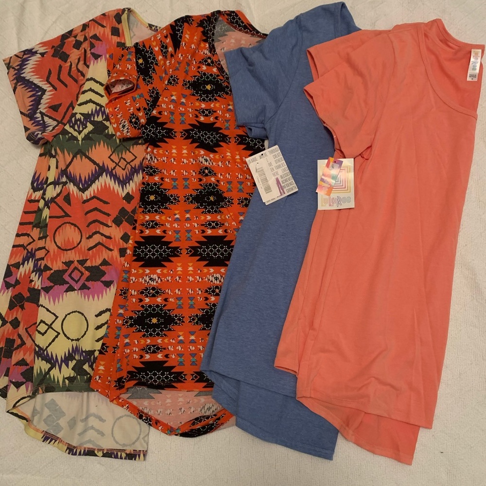 LuLaRoe Classic T’s (4 pieces, 2 NWT, 2 used once)